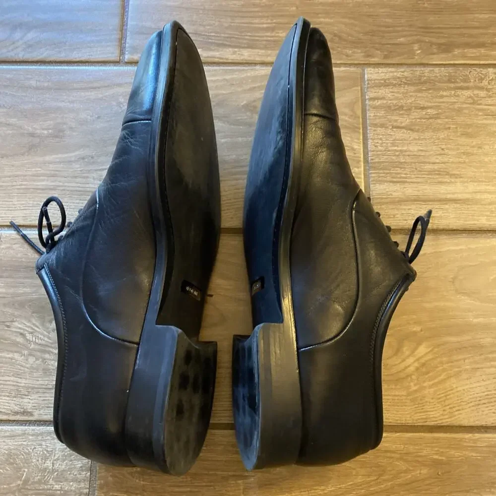 Magnanni Men's Black Leather Oxfords Size 10D